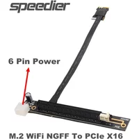 Graphics Extension Cable M.2 WiFi To x16 PCI-E M2 A.E Key NGFF To PCI-E 3.0 16x Network Card Riser Adapter Cable With 6Pin Power