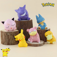 6-Piece Set Pokemon Pikachu Psyduck Gengar Jigglypuff Kawaii Statue Anime Figure Collectible Model Decor Action Figure Gifts