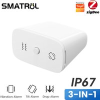 Zigbee Tuya Smart Home Vibration Alarm Tilt Sensor Glass Break Sensor Drop Detector Window Alarms IP67 Waterproof and Dustproof