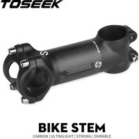 TOSEEK Bicycle Handlebar Stem 31.8mm Matt Carbon+Aluminum Bike Stem Road/MTB Bicycle Stem 6/17 Degrees 60/70/80/90/100/110/120mm