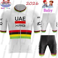 2026 Kids UAE World-Champion France Tour De Italy Team Cycling Jersey Boys Girls Cycling Child Clothing Bike Shirts Suit Pants