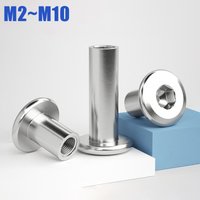 M2 M3 M4 M5 M6M8M10 304 Stainless Steel Large Flat Hex Hexagon Socket Head Furniture Rivet Connector Insert Joint Sleeve Cap Nut