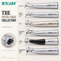 SYJH Dental Pièce à main à basse vitesse à fibre optique, rapport 1:1/1:4.2/1:5, contre-angle accélérateur avec spray interne, équipement dentaire