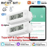 Tuya Zigbee 3.0 WiFi Temperature Humidity For Smart Home Thermometer Hygrometer APP Remote Work with Google Home Yandex Alexa