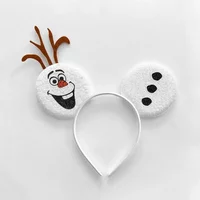 Disney Snowman Olaf Headband for Adults White Mickey Mouse Ear Hairbands Frozen Headwear Women Girls Hair Accessories Kids Gifts
