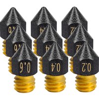 2pcs MK8 Nozzles Plated PTFE Nozzle MK8 M6 Thread For 1.75mm Filament For CR6 SE Ender 3 KP3S CR10 Vyper 3D Printer Parts