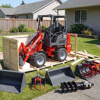 Gratis verzending Mini-lader met uitschuifbare telescopische arm Diesel Mini-lader 2 ton met cabine Compacte lader CE Boerenlader Op maat gemaakt