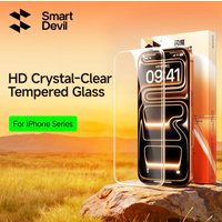 SmartDevil 2Pcs HD Crystal-Clear Tempered Glass for iPhone 17 Pro Max 17 16 Pro Screen Protector Anti-fingerprint Smooth Touch