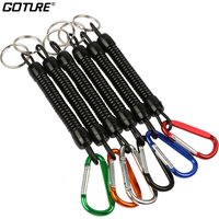 Goture 3pcs Fishing Lanyard 12cm/15cm/18cm Boating Fishing Rope Retractable Coiled Tether with Carabiner for Pliers Lip Grips