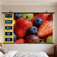 XIAOHUI Projector Screen,60 -133 Inch Reflective Fabric Cloth Projection Screen For HY300 Projetor XGIMI DLP LED Home Theater