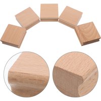 6pcs Craft Wood Blocks for Handmade Seals Unfinished Wooden Stamp Blanks to Make Stamps Durable Quality