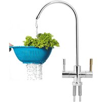 Double Holes Faucet Tap 1/4'' Double Holes Sink Faucet Tap Chrome Reverse Osmosis RO Drinking Water Filter Drinking Water Filter