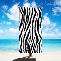 Creative Black and White Striped Pattern Seaside Summer Ultra-fine Fiber Beach Towel One Piece of Bath Towel