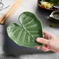Multifunctional Cutlery Holder Ceramic Spatula Holder - Kitchen Countertop Spoon Holder - Cute Leaf Design,