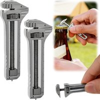 2pcs Compact Titanium Multitool Pocket Multitool, Lightweight EDC Keychain Tool w/Adjustable Wrench, Bottle Opener, Screwdrivers