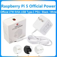 Raspberry Pi 5 Original Official 5V5A PD Power Black/White 27W Type-C USB Power US/EU/UK