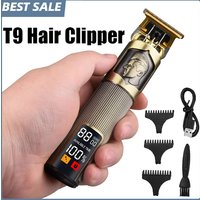 Neue männer Vintage T9 Haar Clipper Tragbare USB Lade Haar Schneiden Maschine Mode Professionelle Barber Freund Geschenk