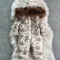 Jesienno-zimowe kombinezony dla dziewczynek, wykonane z bawełny, w kwiatowy wzór, zapinane na guziki, urocze, w modnym stylu, idealne dla niemowląt i małych dzieci, jednoczęściowe spodnie.