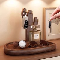 1pcs,Entrance entrance key hanging rack, retro style table, solid wood storage rack, decorative glasses and watch display rack