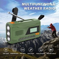 T80C! Mini Hand Crank Bluetooth Radio DAB+/DAB/FM Radio 4500 MAh Solar Powered Emergency Radio with LED Flashlight, SOS Alarm