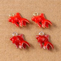 5pcs Cute Enamel Fish Charms Goldfish Pendants for Necklace Earrings Bracelet DIY Jewelry Making Accessories Supplies