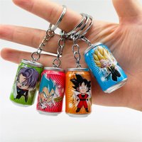Dragon Ball Keychain Son Goku Kakarotto Vegeta Trunks Keychain Cans Figure Toys Cartoon Keyring Children Gift Toys