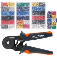 WOZOBUY cliquet Hexagonal auto-réglable, Kit d'outils de sertissage de virole, Kit de sertissage avec bornes de fil 400/800/1200/1800/1900 pièces