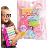 Gummy Bear Erasers 5Pcs Rubber Pencil Eraser Bear Shape Eraser Pets Desk Decoration Interactive Learning For Students Children