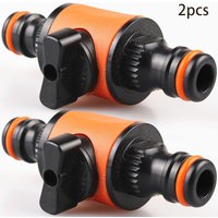 2PC Garden Hose Pipe Tap Shut Off Valve Fitting Connector Pipe Coupler Stop Water Connection Repair Joint Irrigation System Adap
