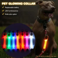 Outdoor-Ready LED Light Strip Night Visibility Waterproof Dog Anti-Lost Safety Glowing Collar Multi-Color Pendants and Flashing