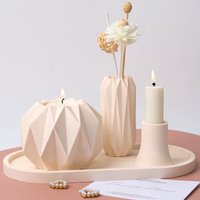 Geometry Candle Cup Silicone Mold DIY Planter Making Supplies Plaster Concrete Resin Storage Jar Casting Molds Home Crafts Decor