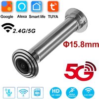 Kamera drzwiowa Eye Wifi 16MM Średnica Tuya Smart Mini Peephole Security Hole Door Cat Eye 1.66mm Szerokokątny 5G 2.4G P2P ONVIF RTSP