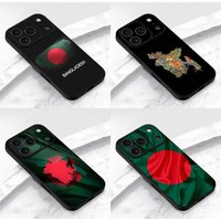 Bangladesh Flag Map Phone Case For iPhone 17,16,15,14,13,12,11,Pro,Max,Plus,E,Air,Mini Protective Black Cover