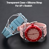 Transparent Watch Case & Liquid Silicone Strap Watch Accessories for Swatch X AP Royal Pop Co-branded Pocket Watch