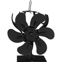 New Heat Powered Stove Fan Eco Quiet Black 6 Blades Log Wood Burner Fireplace Fan Efficient Heat Distribution Winter Warmer Home