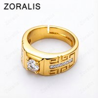 18K Gold Fine Big Crystal Open Rings for Man Women Fashion Party Wedding Party Designer Jewelry Charms Couple Gifts