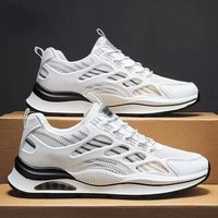Men's Breathable Running Shoes Summer New Style Versatile Dad Sneakers Cotton Upper Rubber Sole round Toe Korean Style