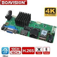 4K 8MP 10/16CH CCTV NVR Network Digital Video Recorder Board Face/Human Motion Detection H.265 Xmeye P2P mobile monitoring