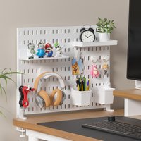 Versatile Desk Pegboard – Store Mouse/Keyboard & Showcase Collectibles for Home or Office, All-in-One Organizer