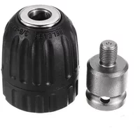 Keyless Drill Chuck 0.8-10mm 3/8-24UNF Thread Adapter with Patented Locking for Quick Change Drill Bits - 2pcs Set