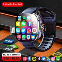 M99 Smartwatch 2.4inch Larger Amoled Screen 12 Panel Menu Smart Watch With 190° Rotating Camera 2100Mah Battery Android 10.0 OS