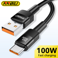 NNBILI 100W 6A USB C Fast Charging Data USB Cable Type C For Huawei Honor Oneplus Realme Xiaomi Samsung USB A To C Phone Cord