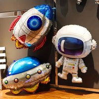 Outer Space Party Astronaut Balloon Rocket Spaceship Foil Balloons Galaxy Theme Party Boy Kids Birthday Party Decoration Globos