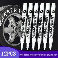 Oily White Marker Pen (1/12Pcs) - Waterproof Permanent Graffiti Gel Pencil, Suitable for Tire Painting, Notebook & Tyre Tread, E