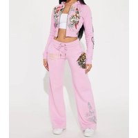Ladies' Printed Fashion Set Summer Long Sleeve Crew Neck Comfortable Breathable Casual Wear Stylish Versatile Women's Outfit