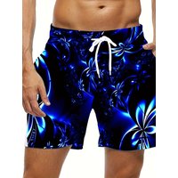 Men's Plus Size Beach Shorts, Stylish and Cool Street Style 3D Beach Casual Pants, Hawaii Vacation