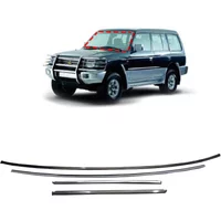 4 Stück Chrom-Frontscheibenstreifen für Pajero V30 Frontscheiben-Dekorationsstreifen für Montero Frontglas-Zierleiste MB 645738