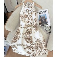 Dresses for Women Summer Sleeveless Halter Women Dress Elegant Print A-LINE Dress Women Vestidos De Verano Mujer
