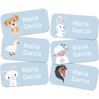 Custom Name Stickers, Waterproof Personalized Labels with Cute Cartoon Designs for Bottles, Boxes, Bags & Supplies