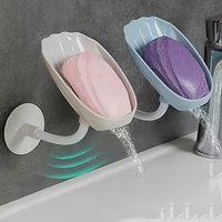 Shell-Shaped Soap Dish Wall-Mounted No-Drill Drainage Design Kitchen Storage Soap Dispenser Bathroom Soap Dispenser Kitchen Sink